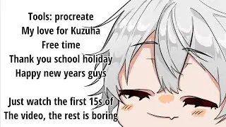 Kuzuha Procreate Fan Animation Process