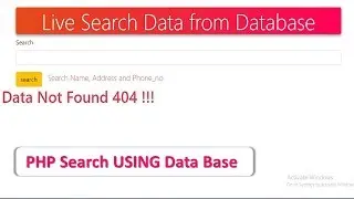 PHP Search | PHP Search Function | PHP Search data using Mysql Database