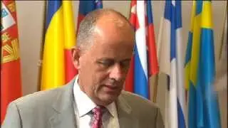 Treffen von EU-Finanzministern - Schwedischer Finanzminister Peter Norman