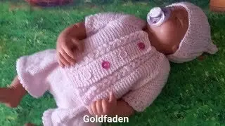 20 Goldfaden Tutorial Sweater for newborn 2 knitting needles