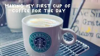 Making my first cup of coffee for the day | Caramel Macchiato | ASMR