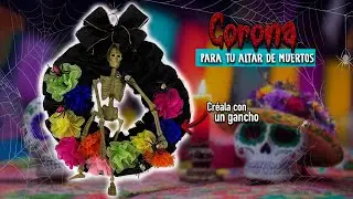 💀🖤 CORONA para DIA de MUERTOS - FLOR de CEMPASÚCHIL de PAPEL - Corona ALTAR de MUERTOS