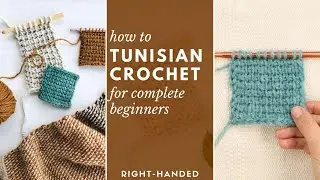 How to Tunisian Crochet for complete beginners (right handed + not intimidating!)