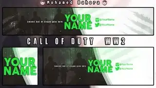 Call of Duty WW2 YouTube Banner W Avatar And Header Template 【Free PSD File】