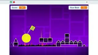 Playing geometry dash on scratch whilst I’m resting from critical ops  #1 (cycles by griffpatch)