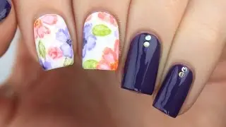 Watercolor Floral Nail Art Tutorial