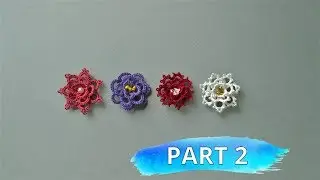 Beginner needle tatting. Flower DIY / Фриволите иглой для начинающих. Объемный цветок
