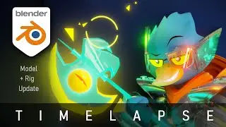 Creating Dark World Berdly from DELTARUNE in 3D - [Blender Rig Update Timelapse]