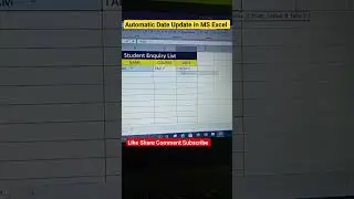 Automatic Date Update in MS Excel 