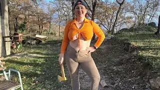 Sandwich on fire. Hot sandwich. in a mountain village. cooking on an open fire. Mila naturist.