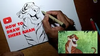 Daily illustration 07 - How to draw Shere Khan English with French subtitles