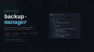 Backup Manager - Self-Hosted Database Backup UI for Docker
