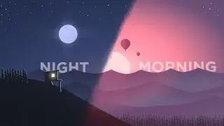 Figma animation Day and night illustration | figma smart animate