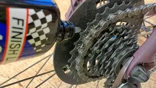Bicycle Chain Clean & Lubricate at One Time - Squirt on and forget it - Finish Line 1 Step Lubricant
