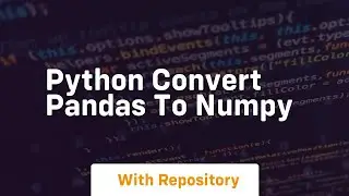 python convert pandas to numpy