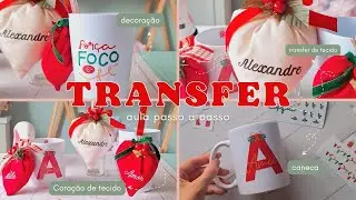 Ideia Lembrança de Natal - Coração de tecido + Personalizar Caneca