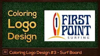 Coloring Logo #3 Surf Board | Adobe Illustrator For Beginners Tutorial [FREE]