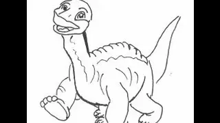 Littlefoot. The Land Before Time. How to draw a easy? (Литтлфут Крошки-ножки. Как нарисовать?)