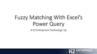 Fuzzy Matching with Excel's Power Query