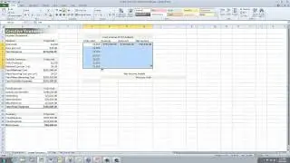 One Variable Data Table