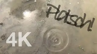 What happens if you drop a small stone into a puddle from a height of about 1.20m (ca. 4 feet).