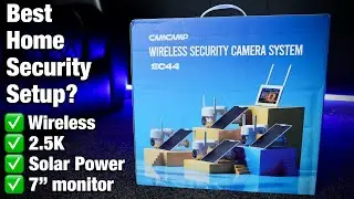 Camcamp SC44 2 5K Solar Wireless Home Security Camera System with 7 inch Touchscreen NVR Monitor