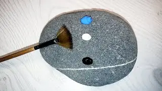Рисунок на камнях🖌️/How to acrylic painting on stone🖌️
