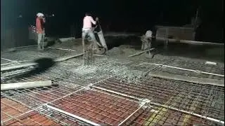 house construction work slab dhalai kaise kare / slab casting मकान की छत ढलाई