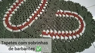 Par de tapetes com sobras de barbantes,#tapetes com #sobrinhas!!