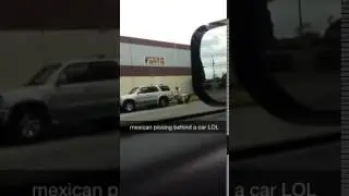 Mexican Pissing Behind Car