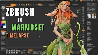Zbrush to Marmoset Timelapse - Forest Fairy II sculpting to render II