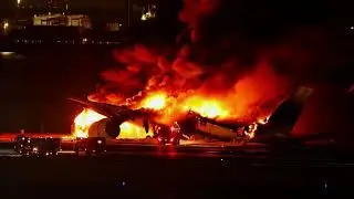 Breaking News: Plane Catches Fire @ Japan's Tokyo Airport
