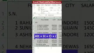 How To Adjust Rows Height & Columns Width With Shortcuts Keys In Excel 