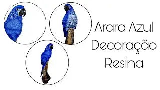Arara Azul Decoração Resina