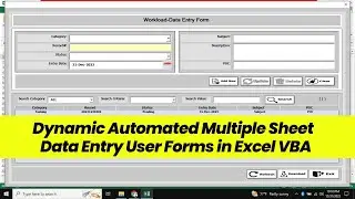 Dynamic Automated Multiple Sheet Data Entry User Forms in Excel VBA