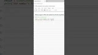 3.0 Python program to filter odd numbers from list using filter() function? #pythontricks #easy