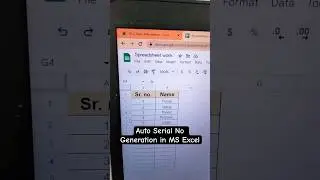 Auto Serial no Generation using Sequence and Counta Formula in MS Excel | 