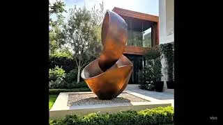 MONUMENTAL Abstract Metal Sculpture: The Copper Flowing Loop | Modern Outdoor Art