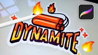 DYNAMITE DIGITAL STICKER ART - On iPad pro using Pro Create