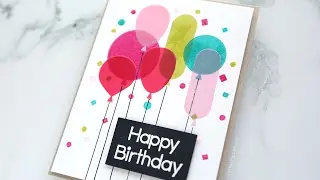 Pigment Ink & Vellum Birthday Card