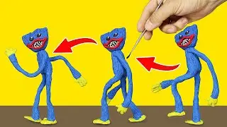 Huggy Wuggy Clay Puppet ✋ Poppy Playtime -- Clay Tutorial