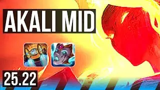 AKALI vs ZED (MID) | 7/2/9 | KR Grandmaster | 25.22