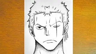 How To Draw Zoro Step by Step - Easy Anime Drawings for beginners - One Piece Zoro Drawing