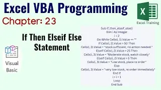 If Then Elseif Else Statement | Excel VBA Programming Tutorial (Chapter 23)