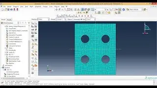 Abaqus Meshing Tutorials - Meshing 3D Shell Plate with multiple hole