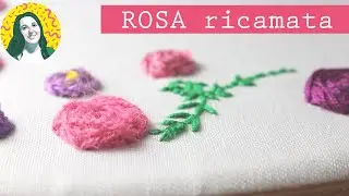 Ricamo ROSA a punto erba e punto nodino | ricamo a mano | ricamo fiori