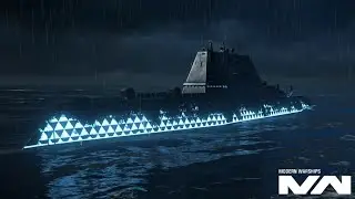 Modern Warships: USS ZUMWALT with Tesla electric camouflage.