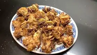 A delicious trio of meat, potatoes and onions on skewers