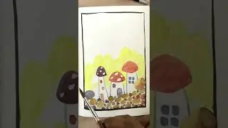 Paint some mushroom homes for pixies - Watercolor practice for kids!