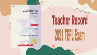 Teacher Record TEFL CERTIFICATE|| March 2021 || van nadz